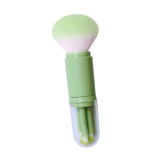 Double-Ended Retractable Powder Brush Makeup Brush Set Portable Soft Artificial for Women and Girls