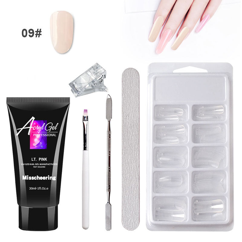 Painless Crystal Gel Nail Extension Set – Quick-Model Gel for Effortless Nail Art, No Paper Holder Needed