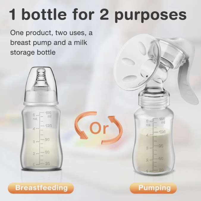 Dr. Isla Manual Breast Pump with Baby Bottle – Gentle Suction, Easy Milk Expression, Breastfeeding & Feeding Bottle Set