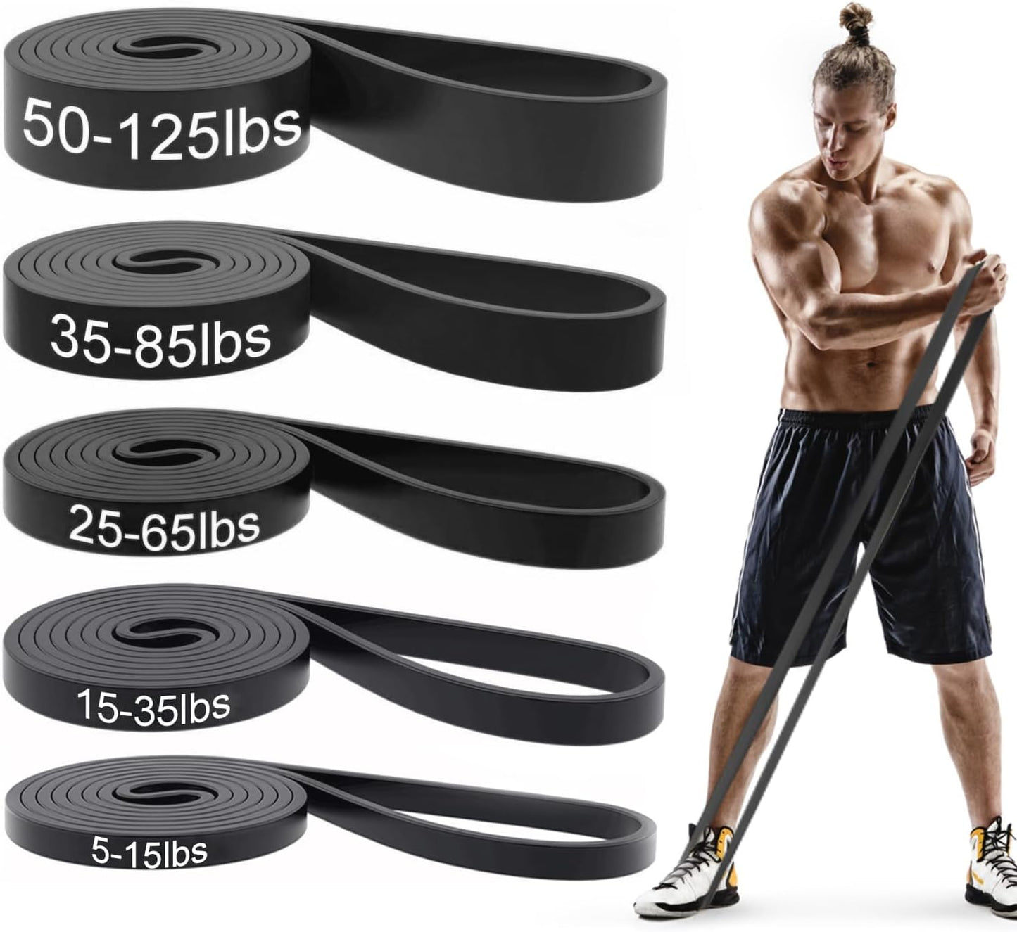 Pull-Up Bands Set for Men & Women – Resistance Bands for Strength Training, Muscle Building, Body Stretching & Physical Therapy