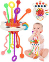 Baby Sensory Montessori Pull String Silicone Teething Toy – Travel & Birthday Gift for 6–18 Months Boys & Girls