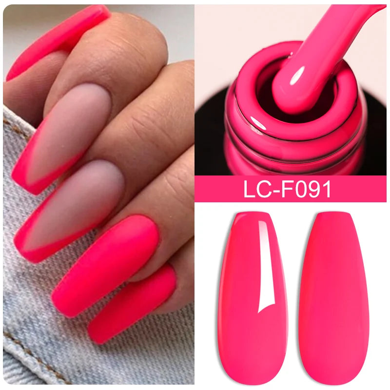 Fluorescent Nail Gel Polish Orange Red Neon Bright Color Summer Series Soak off for Manicure Nail Art UV Gel Varnish