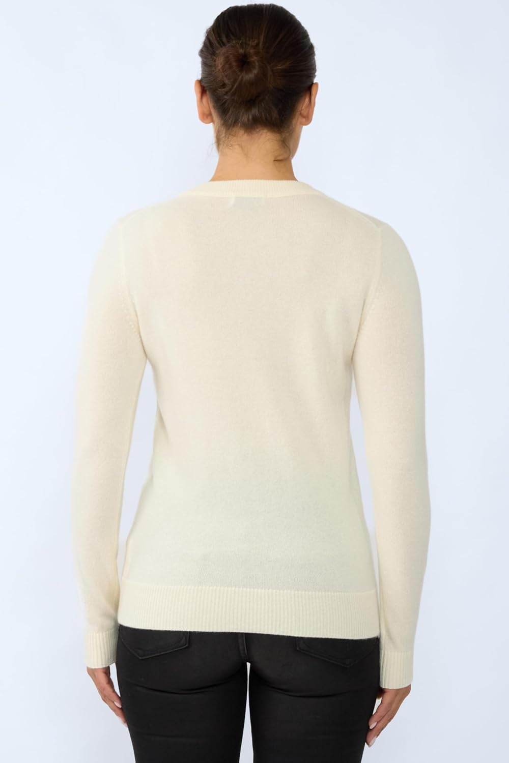 Women'S 100% Pure Cashmere Long Sleeve Crew Neck Sweater