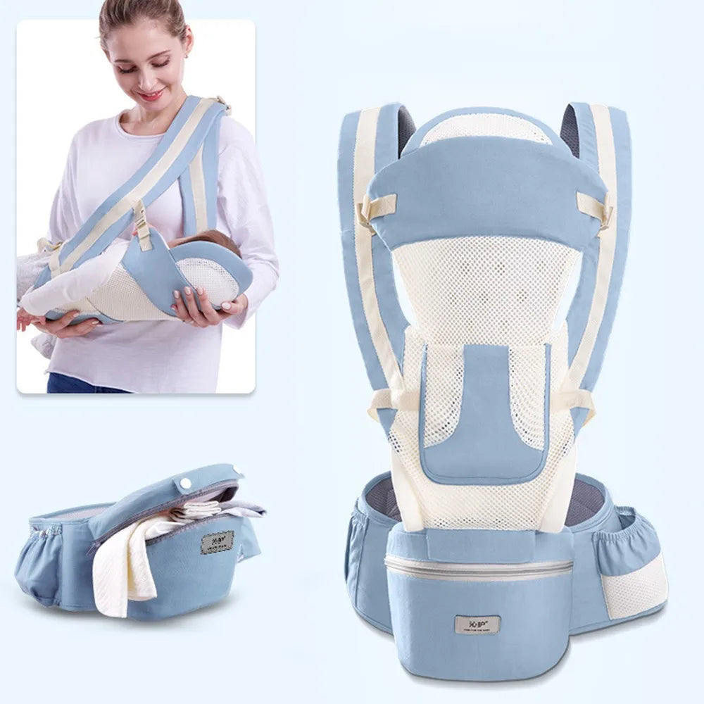 Ergonomic Baby Carrier Backpack with Hip-seat – Comfortable Wrap Sling for Newborns & Toddlers Travel & Everyday Use