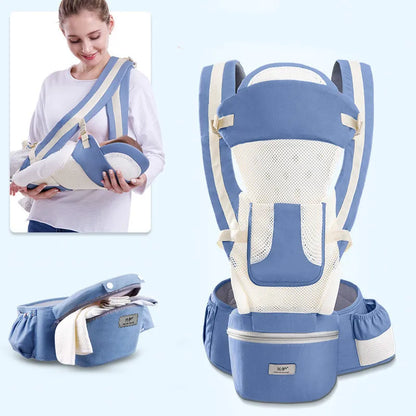 Ergonomic Baby Carrier Backpack with Hip-seat – Comfortable Wrap Sling for Newborns & Toddlers Travel & Everyday Use
