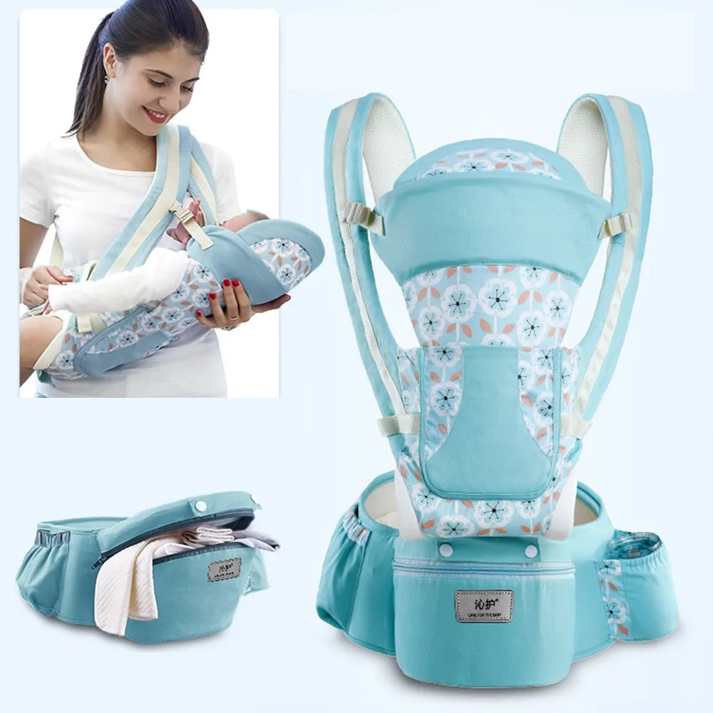 Ergonomic Baby Carrier Backpack with Hip-seat – Comfortable Wrap Sling for Newborns & Toddlers Travel & Everyday Use