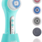 Rechargeable Electric Face Scrubber & Exfoliator – 5 Brush Heads, IPX7 Waterproof Spin Brush for Deep Cleansing & Massage