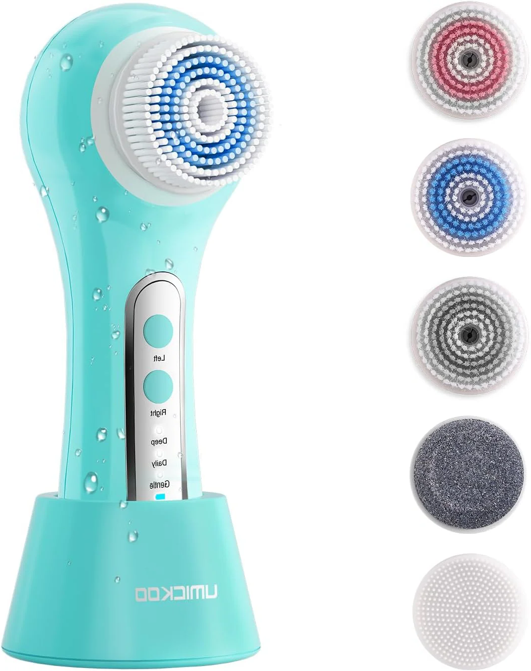 Rechargeable Electric Face Scrubber & Exfoliator – 5 Brush Heads, IPX7 Waterproof Spin Brush for Deep Cleansing & Massage