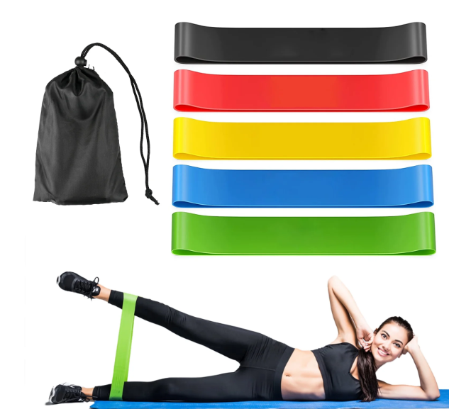 5-Piece Resistance Loop Bands Set – Strength, Leg, Yoga, Fitness, Exercise & Pull-Up Training Bands