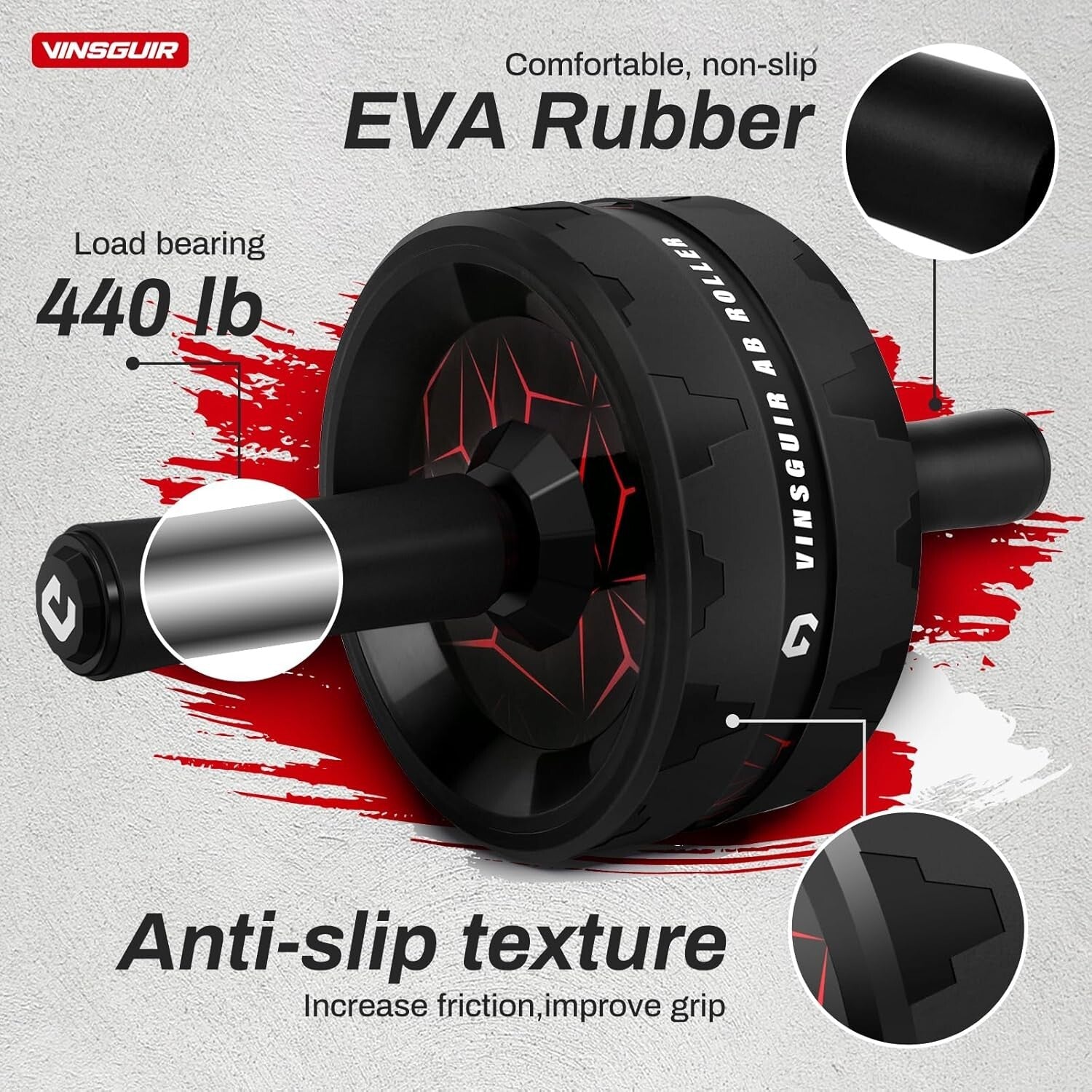 Ab Roller Wheel with Knee Pad – Core Strength Training Equipment for Abdominal & Full-Body Workouts at Home or Gym