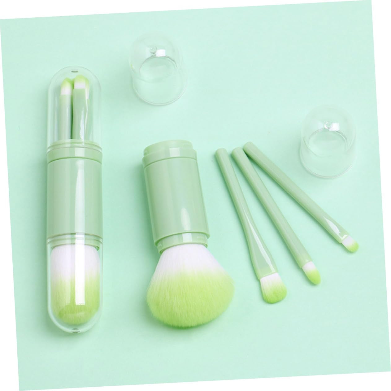 Double-Ended Retractable Powder Brush Makeup Brush Set Portable Soft Artificial for Women and Girls