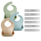 Set of 3 Silicone Baby Bibs – Soft, Waterproof & Adjustable for Boys & Girls (Brown/Blue/Green, 10–72 Months)