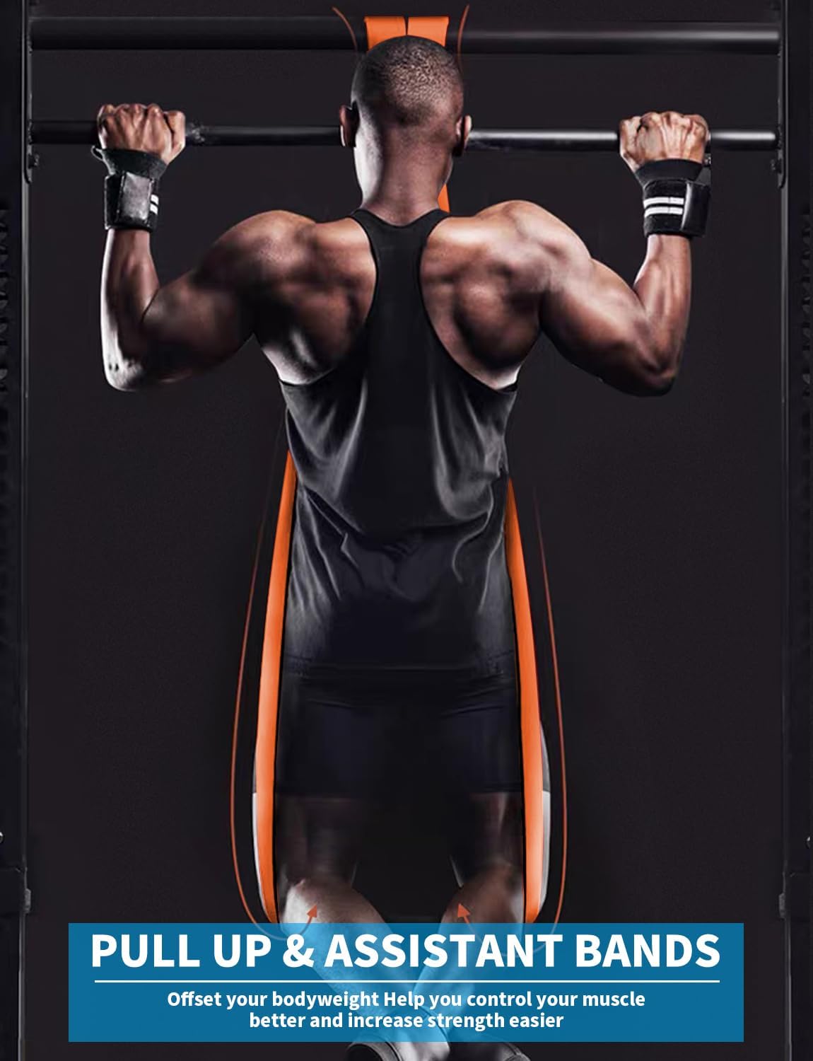 Pull-Up Bands Set for Men & Women – Resistance Bands for Strength Training, Muscle Building, Body Stretching & Physical Therapy