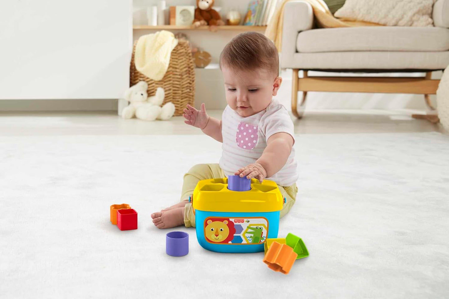 Baby’s First Stacking Blocks – 10-Piece Shape Sorting Toy for Infants 6+ Months