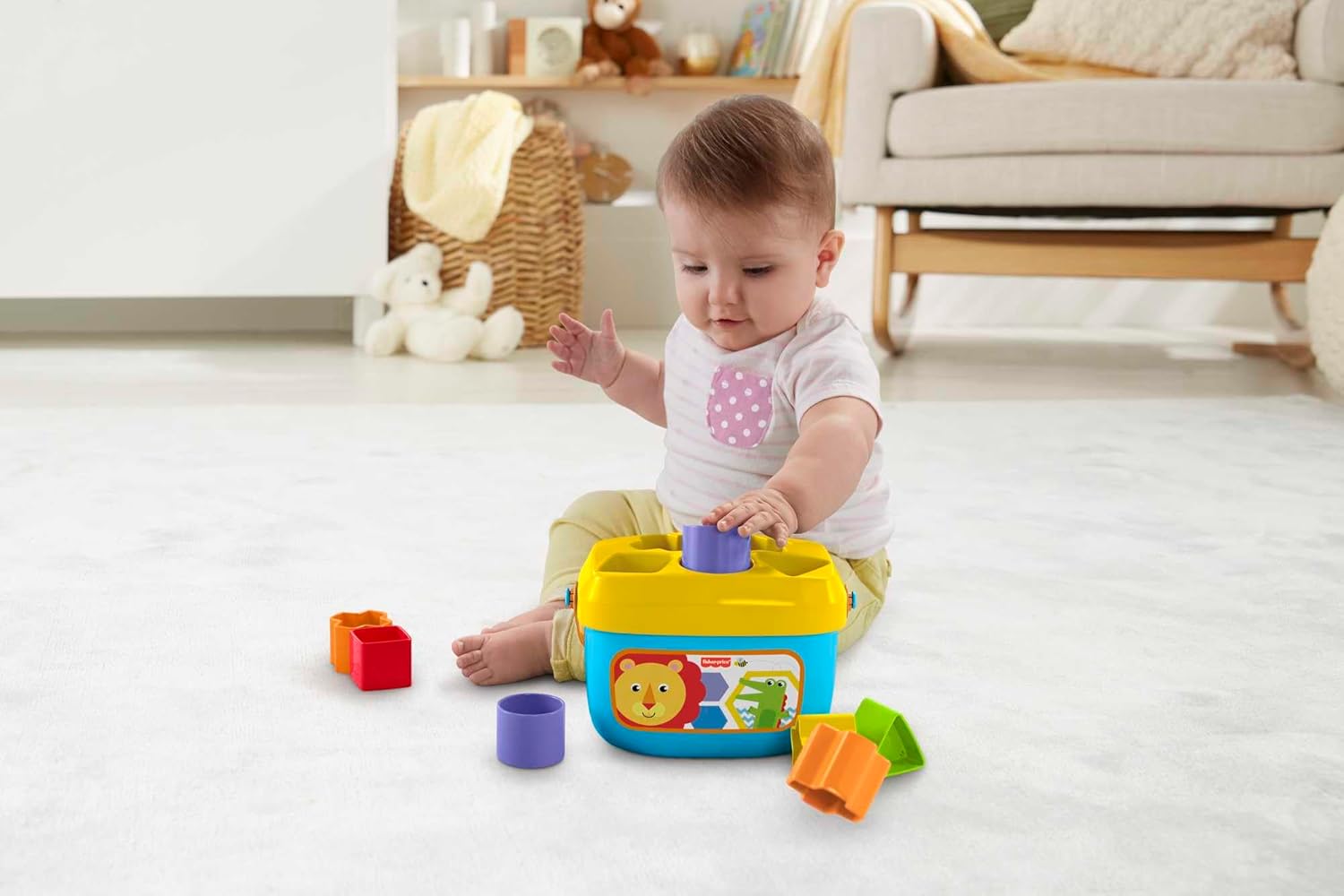 Baby’s First Stacking Blocks – 10-Piece Shape Sorting Toy for Infants 6+ Months