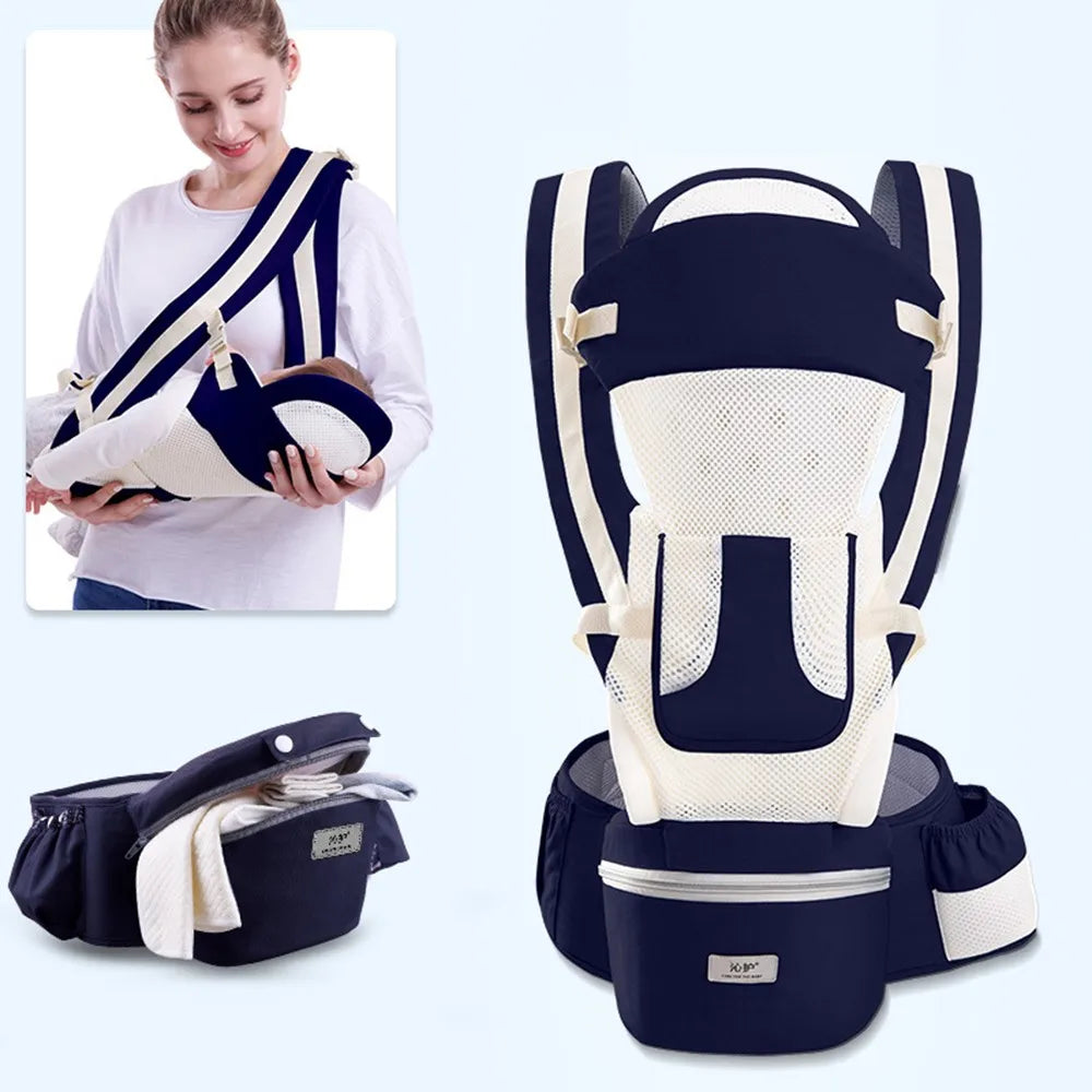 Ergonomic Baby Carrier Backpack with Hip-seat – Comfortable Wrap Sling for Newborns & Toddlers Travel & Everyday Use