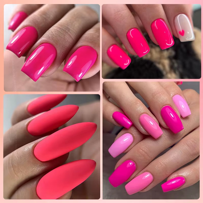 Fluorescent Nail Gel Polish Orange Red Neon Bright Color Summer Series Soak off for Manicure Nail Art UV Gel Varnish