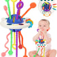 Baby Sensory Montessori Pull String Silicone Teething Toy – Travel & Birthday Gift for 6–18 Months Boys & Girls