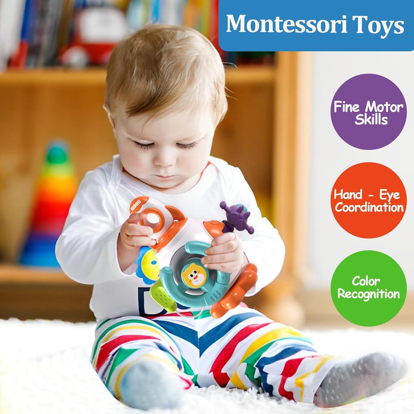 Montessori Sensory Busy Board Cube – Travel Activity Toy for Toddlers 6–36 Months | Educational Gift for Boys & Girls