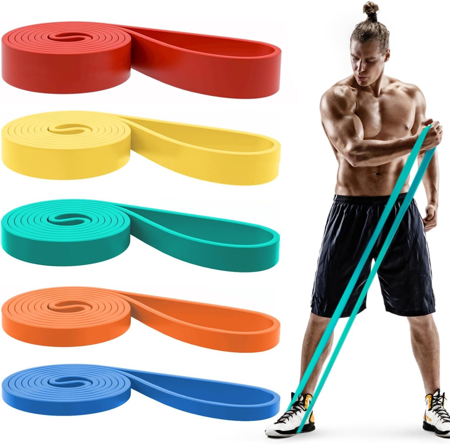 Pull-Up Bands Set for Men & Women – Resistance Bands for Strength Training, Muscle Building, Body Stretching & Physical Therapy