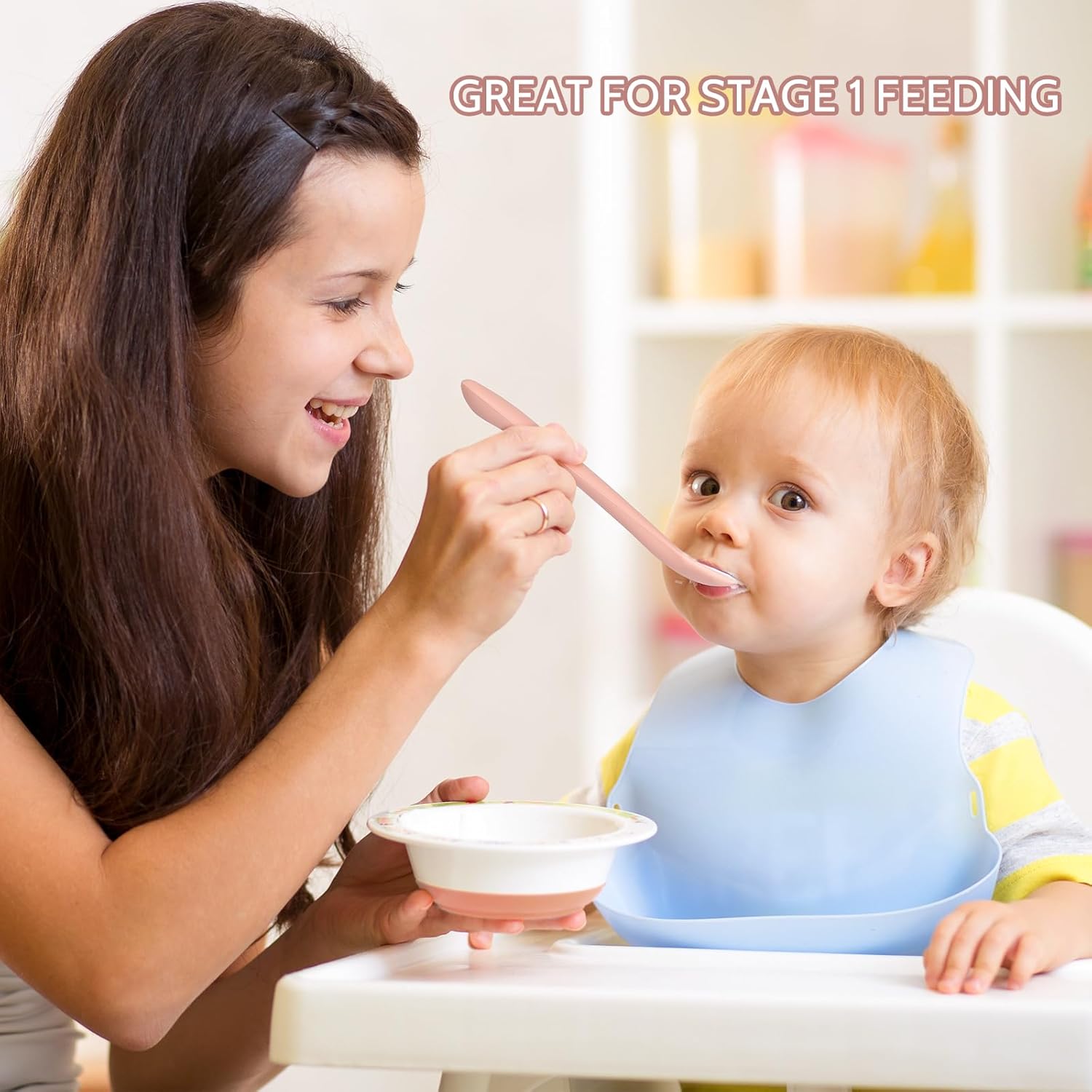 Silicone Baby Feeding Spoons (6 Pack) – Soft-Tip Training Utensils for Self-Feeding Infants & Toddlers