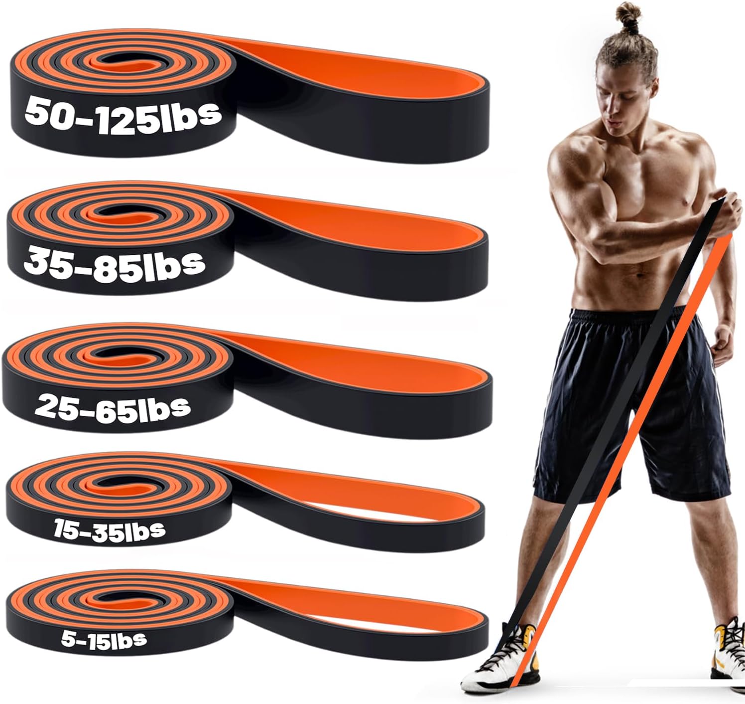 Pull-Up Bands Set for Men & Women – Resistance Bands for Strength Training, Muscle Building, Body Stretching & Physical Therapy
