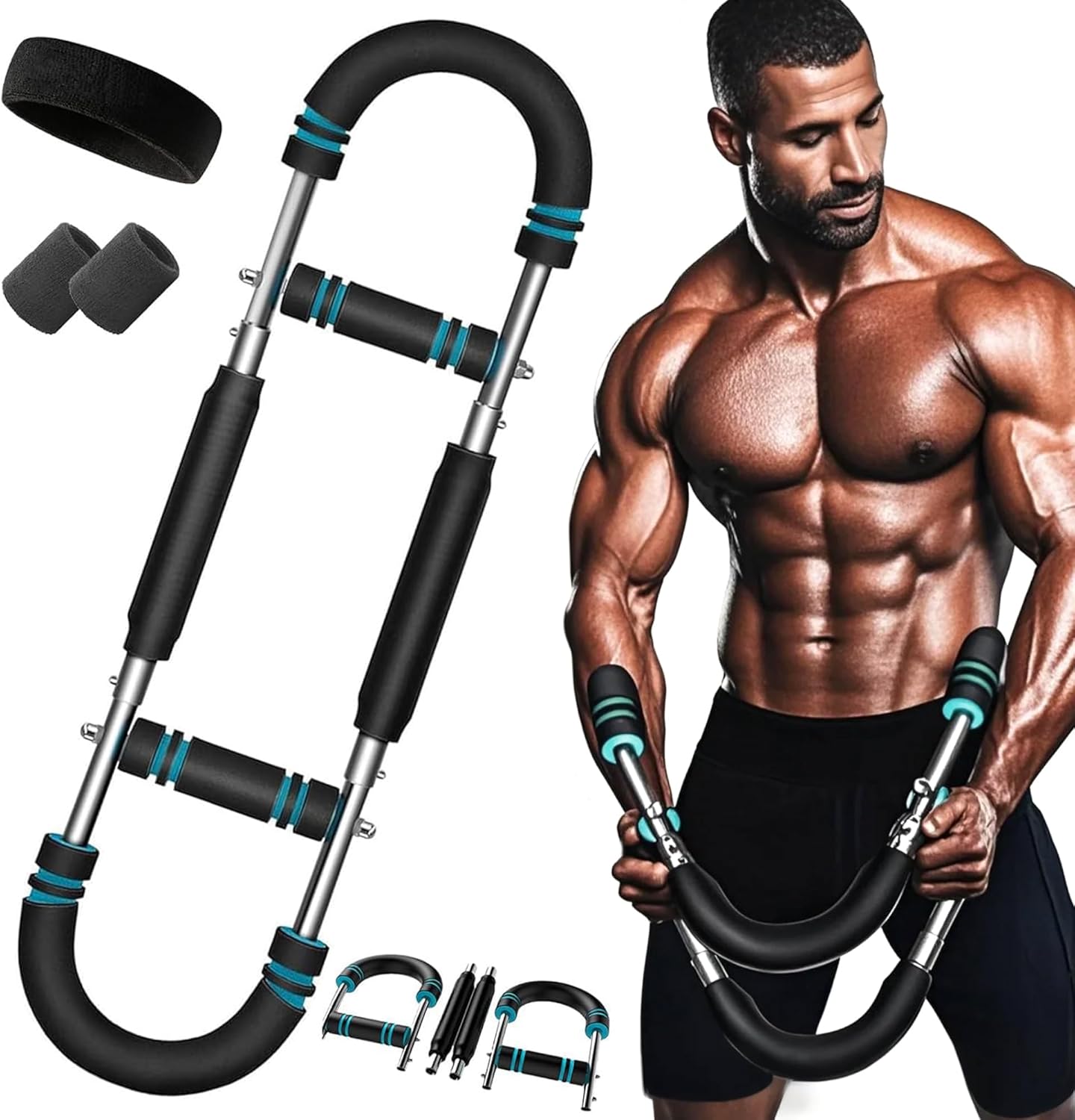 Twister Arm Trainer Pro – Multifunctional 2-in-1 Adjustable Chest Expander & Arm Strength Bar for Full Upper Body Workout
