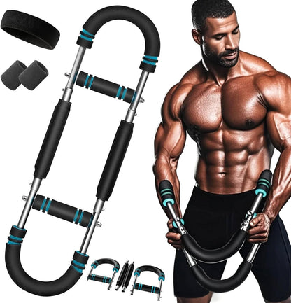 Twister Arm Trainer Pro – Multifunctional 2-in-1 Adjustable Chest Expander & Arm Strength Bar for Full Upper Body Workout