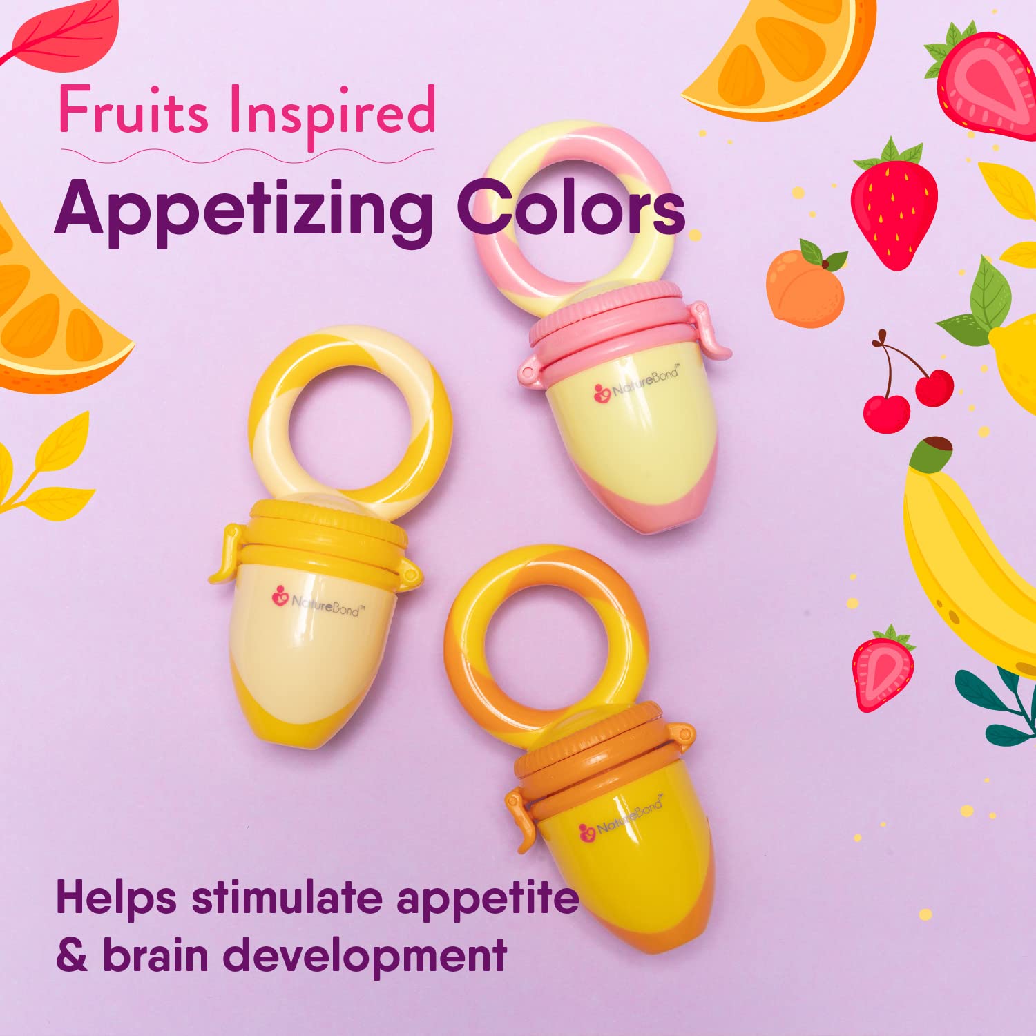 Baby Fruit Feeder Pacifier (2 Pack) – Teething Toy & Weaning Nibbler with Extra Silicone Sacs