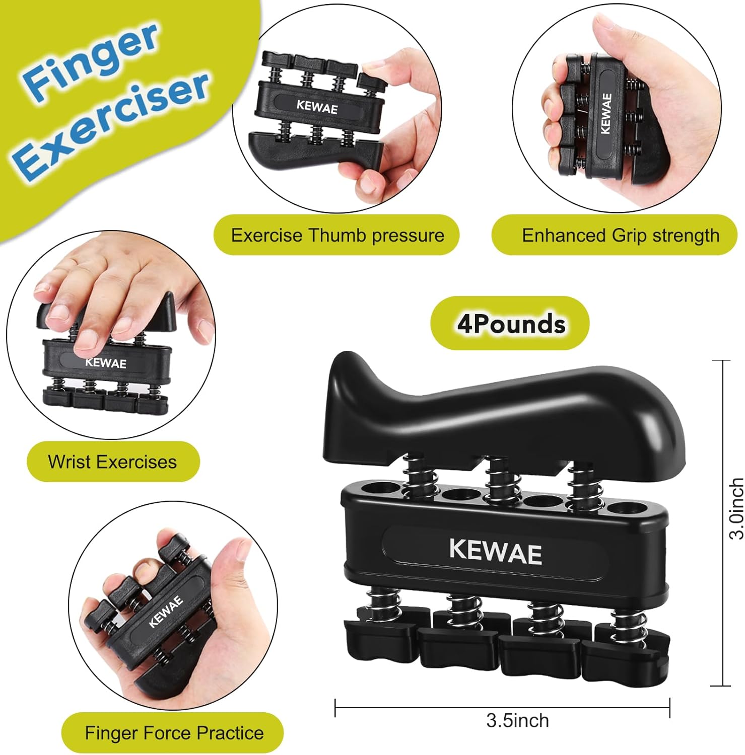 6-in-1 Grip Strength Trainer Kit – Hand Grip Strengthener, Finger Exerciser, Forearm Workout Ring & Extension Bands for Muscle Building & Injury Recovery