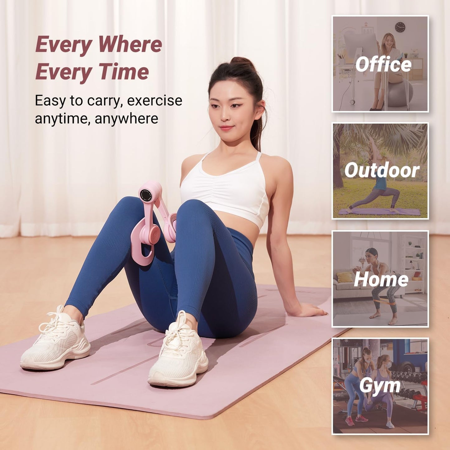 Thigh Master & Pelvic Floor Trainer – Inner Thigh Exercise Equipment for Women | Home Workout Strengthener for Thighs, Hips & Pelvic Muscles