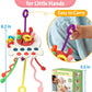 Baby Sensory Montessori Pull String Silicone Teething Toy – Travel & Birthday Gift for 6–18 Months Boys & Girls