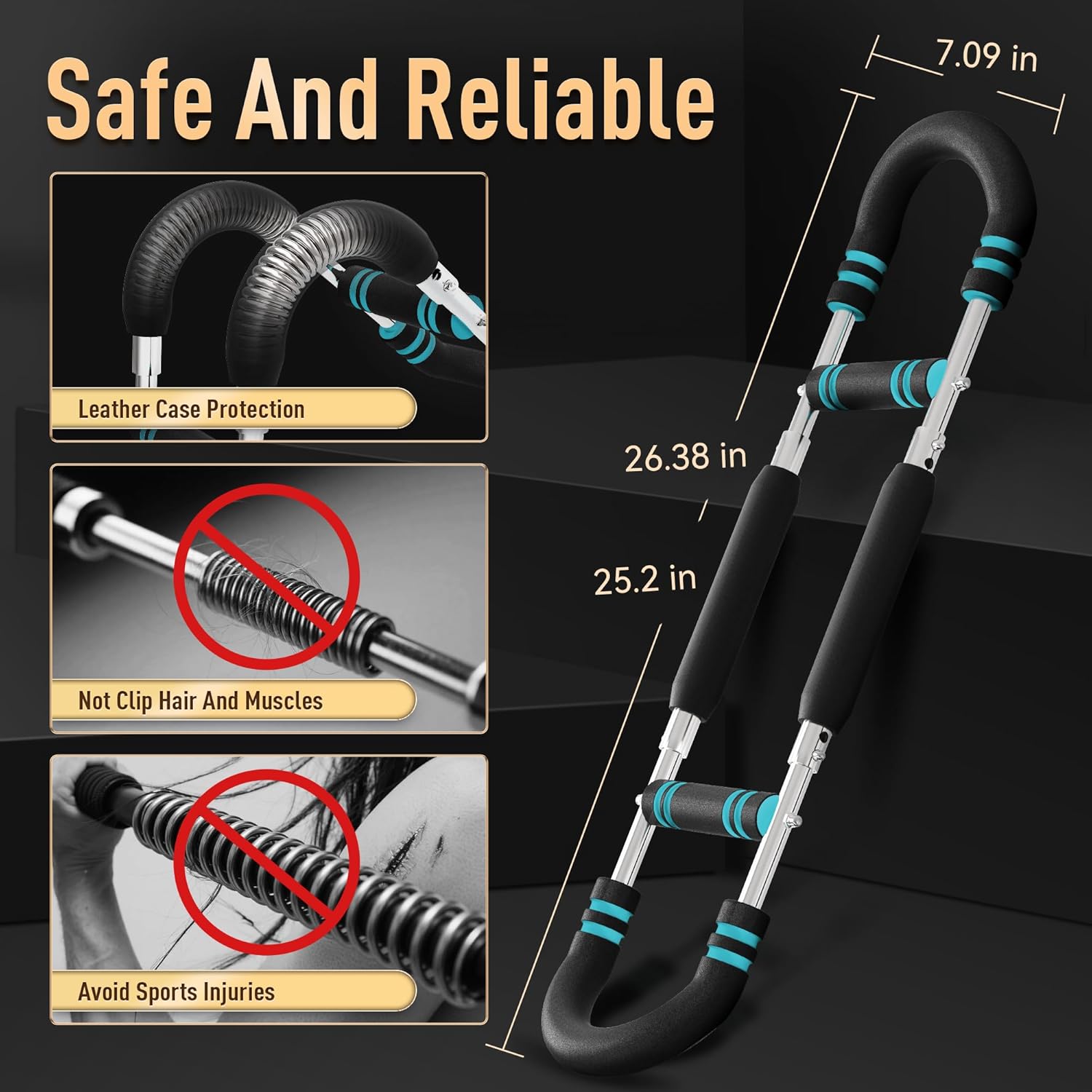 Twister Arm Trainer Pro – Multifunctional 2-in-1 Adjustable Chest Expander & Arm Strength Bar for Full Upper Body Workout