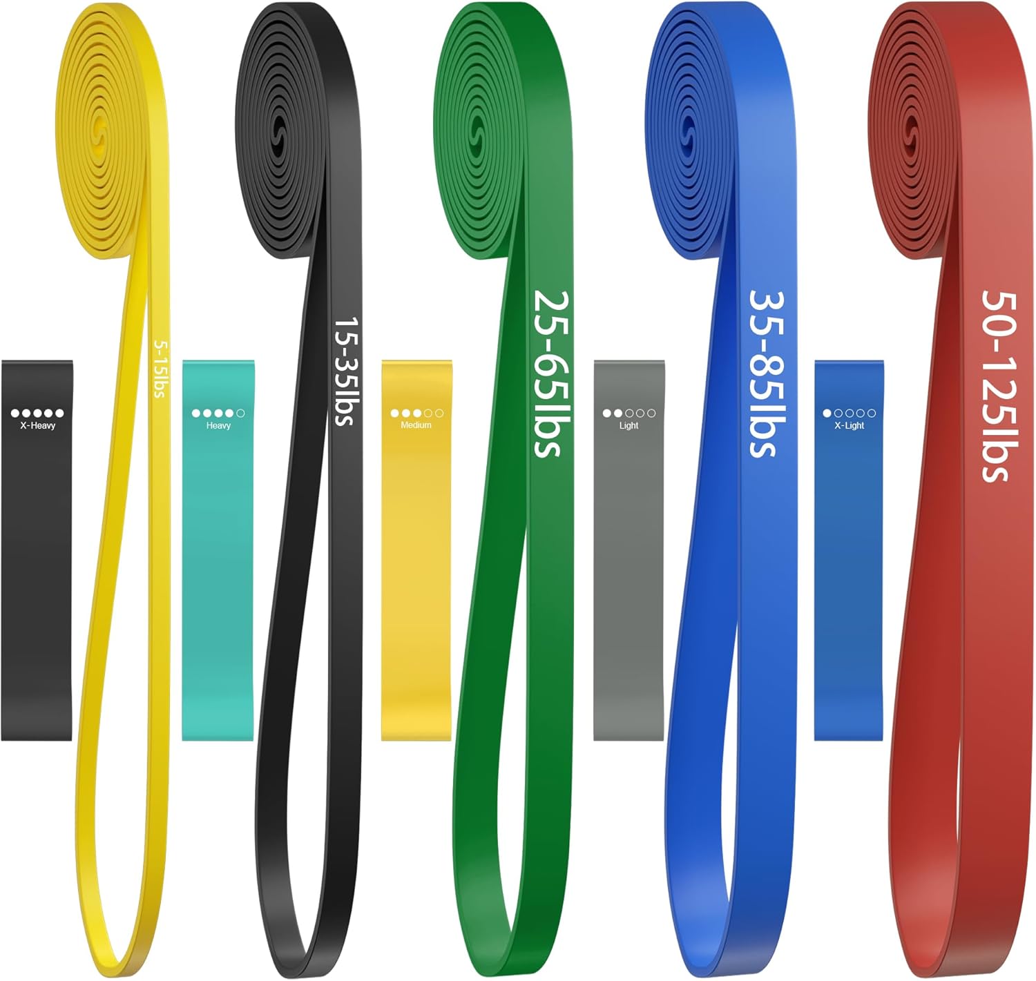 Pull-Up Bands Set for Men & Women – Resistance Bands for Strength Training, Muscle Building, Body Stretching & Physical Therapy