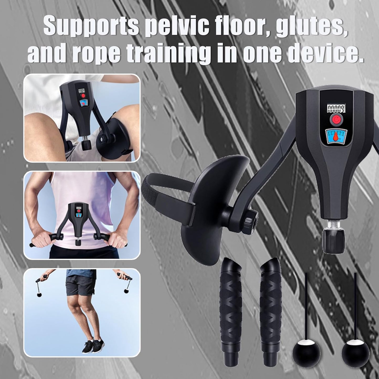 Adjustable Thigh Trainer (0-132 lbs) – Kegel & Pelvic Floor Muscle Exerciser, Inner Thigh & Booty Workout Machine for Women & Men, Home Fitness Equipment