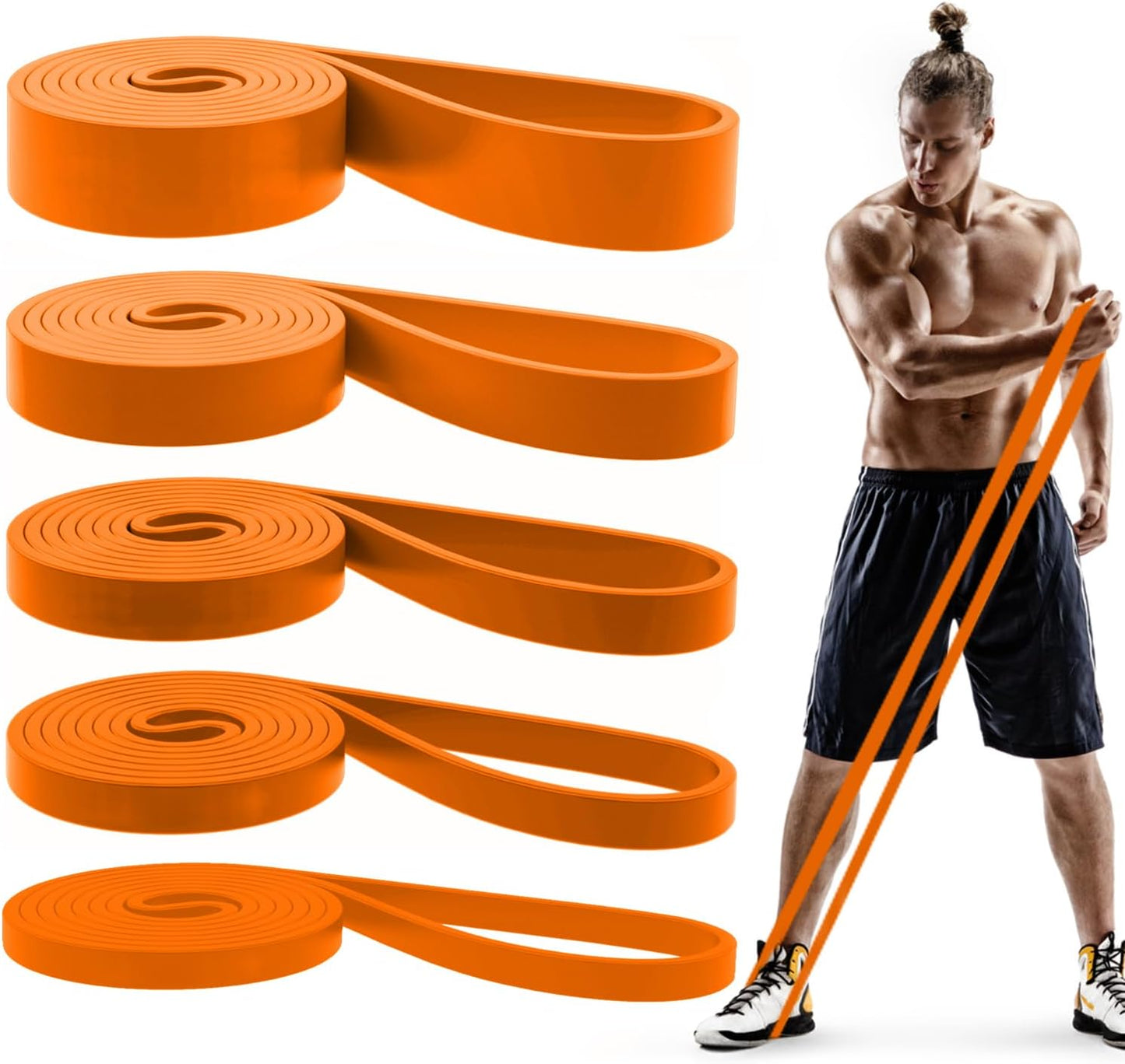 Pull-Up Bands Set for Men & Women – Resistance Bands for Strength Training, Muscle Building, Body Stretching & Physical Therapy