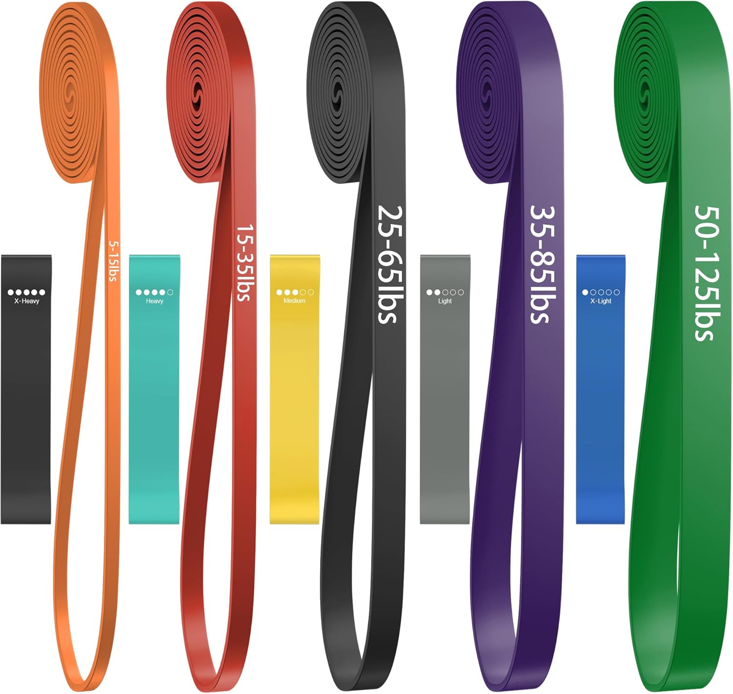 Pull-Up Bands Set for Men & Women – Resistance Bands for Strength Training, Muscle Building, Body Stretching & Physical Therapy
