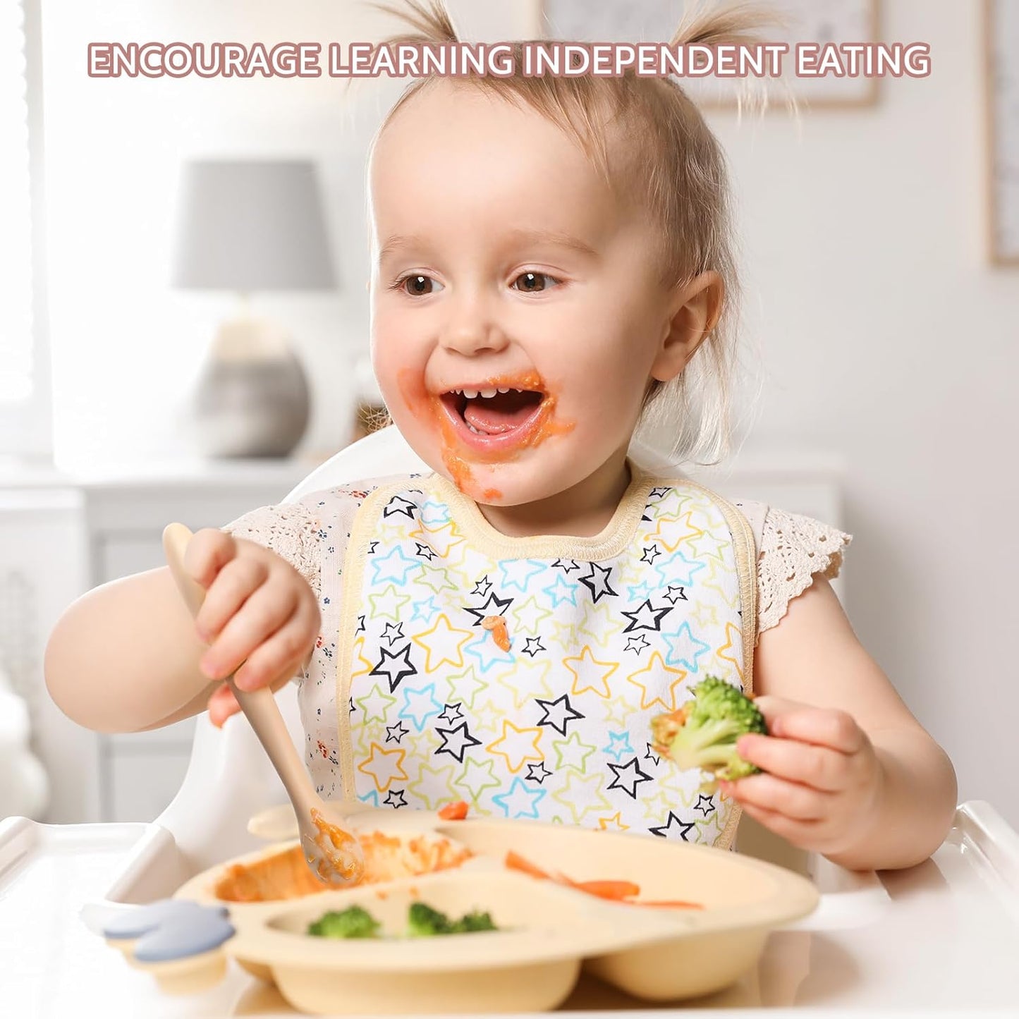 Silicone Baby Feeding Spoons (6 Pack) – Soft-Tip Training Utensils for Self-Feeding Infants & Toddlers