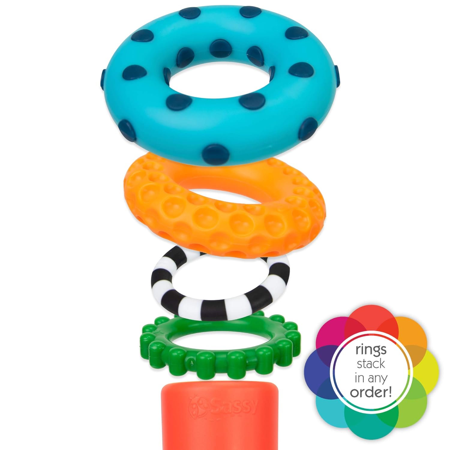 9-Piece Stacking Ring Toy – Colorful STEM Learning & Development Play for Babies 6+ Months