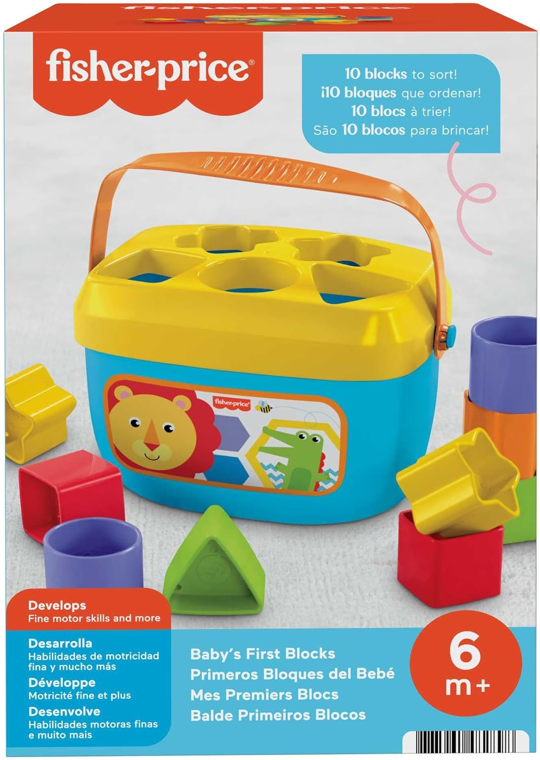 Baby’s First Stacking Blocks – 10-Piece Shape Sorting Toy for Infants 6+ Months