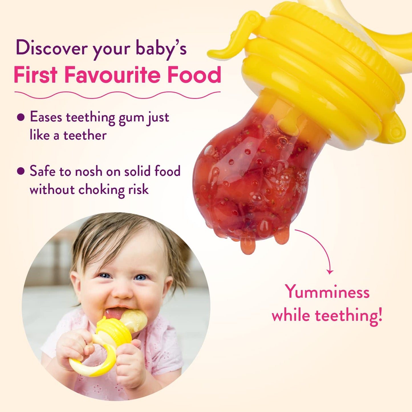 Baby Fruit Feeder Pacifier (2 Pack) – Teething Toy & Weaning Nibbler with Extra Silicone Sacs