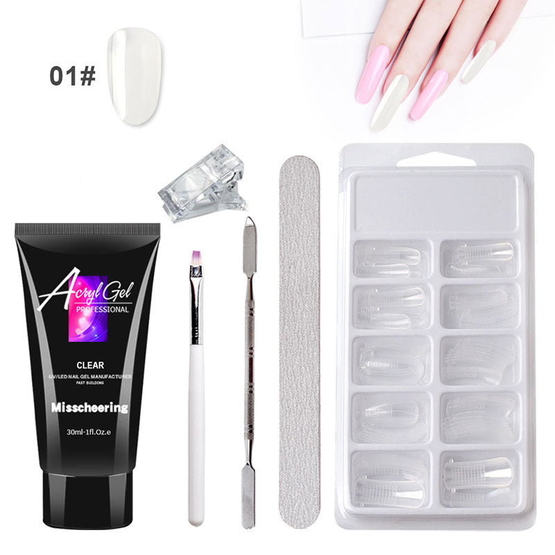 Painless Crystal Gel Nail Extension Set – Quick-Model Gel for Effortless Nail Art, No Paper Holder Needed