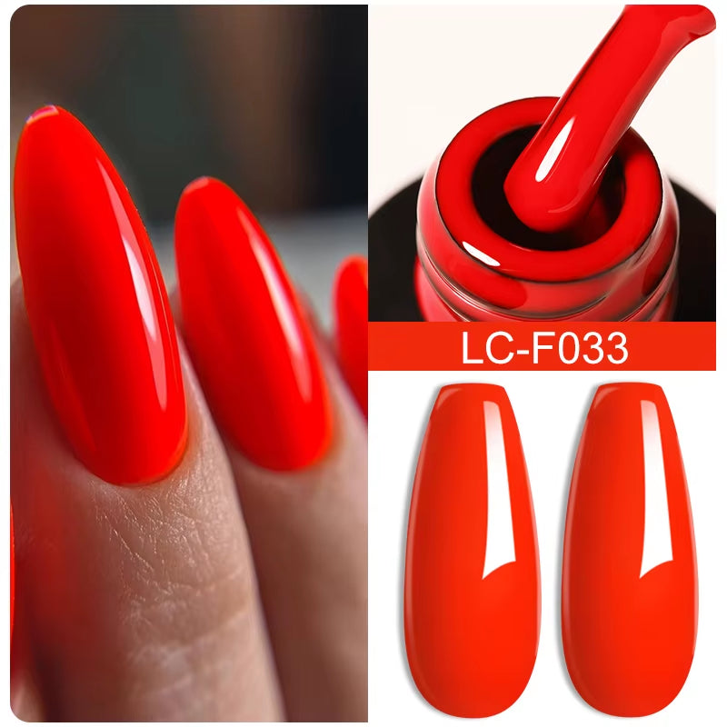 Fluorescent Nail Gel Polish Orange Red Neon Bright Color Summer Series Soak off for Manicure Nail Art UV Gel Varnish
