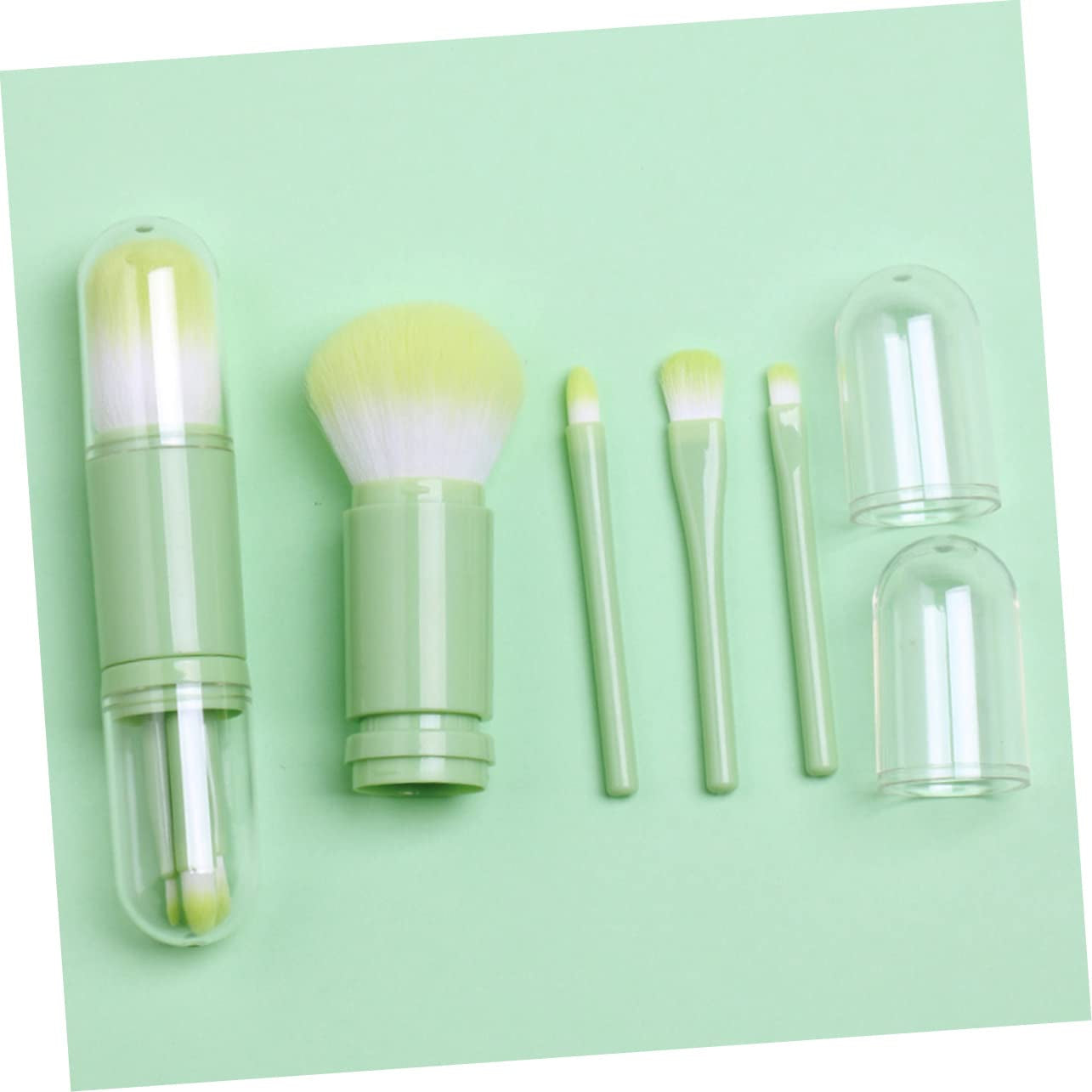Double-Ended Retractable Powder Brush Makeup Brush Set Portable Soft Artificial for Women and Girls