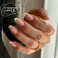 24Pcs Solid Color Wine Red Design Press on Nail Short Square False Nails Simple Detachable Finished Full Cover Nail Tips