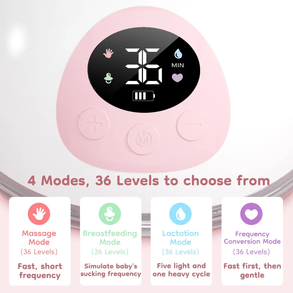 Dr. Isla Wearable Electric Breast Pump EB50E – Hands-Free, 4 Modes, 36 Suction Levels, Quiet Milk Collector with 19/24mm Flanges for Comfortable & Efficient Pumping