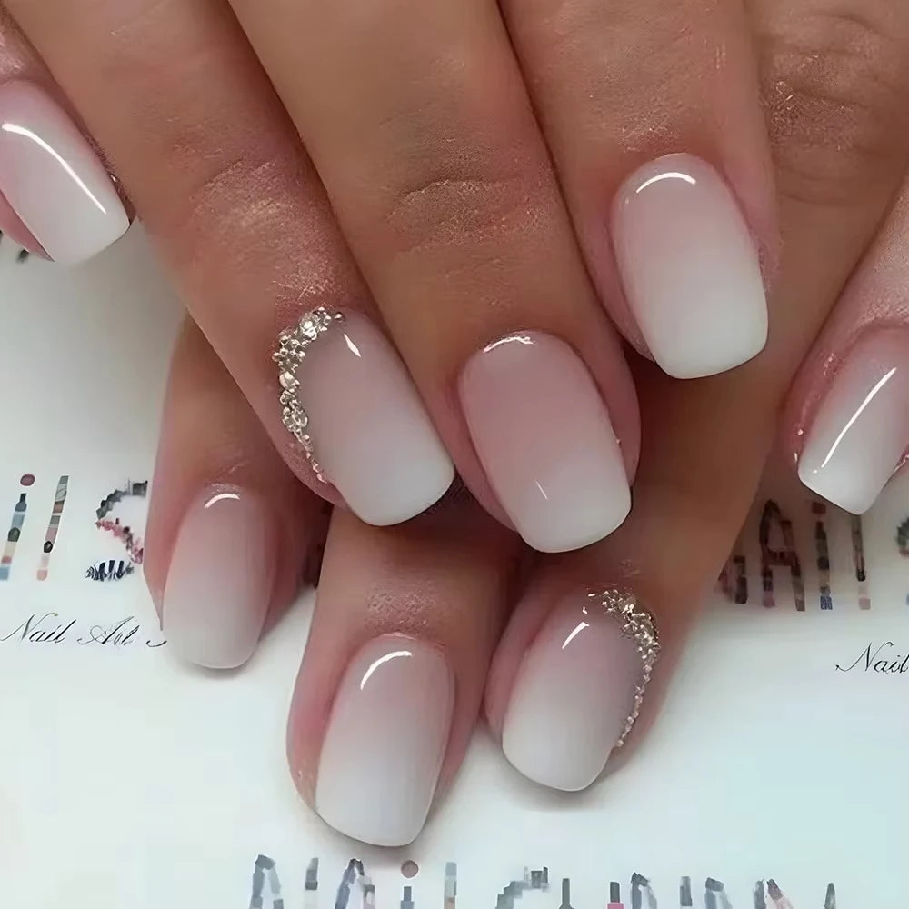 24Pcs Solid Color Wine Red Design Press on Nail Short Square False Nails Simple Detachable Finished Full Cover Nail Tips