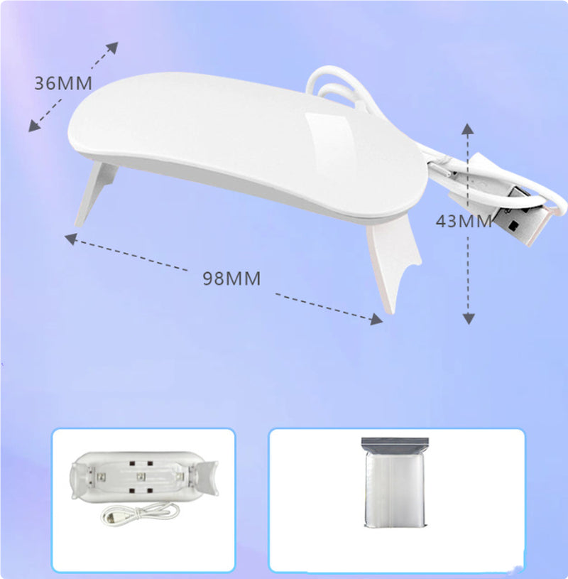 Portable USB LED Nail Light – 6W Mini Light Therapy Machine for Quick Drying Gel Nails