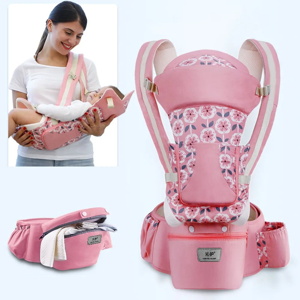 Ergonomic Baby Carrier Backpack with Hip-seat – Comfortable Wrap Sling for Newborns & Toddlers Travel & Everyday Use