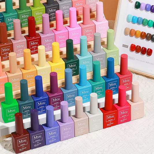 Mxsi 15Ml Gel Nail Polish Neon Brown Royal Blue Red Green Pastal Nude Nail Art Varnish Gel Lacquer Top Coat UV Gel Nail Not Set